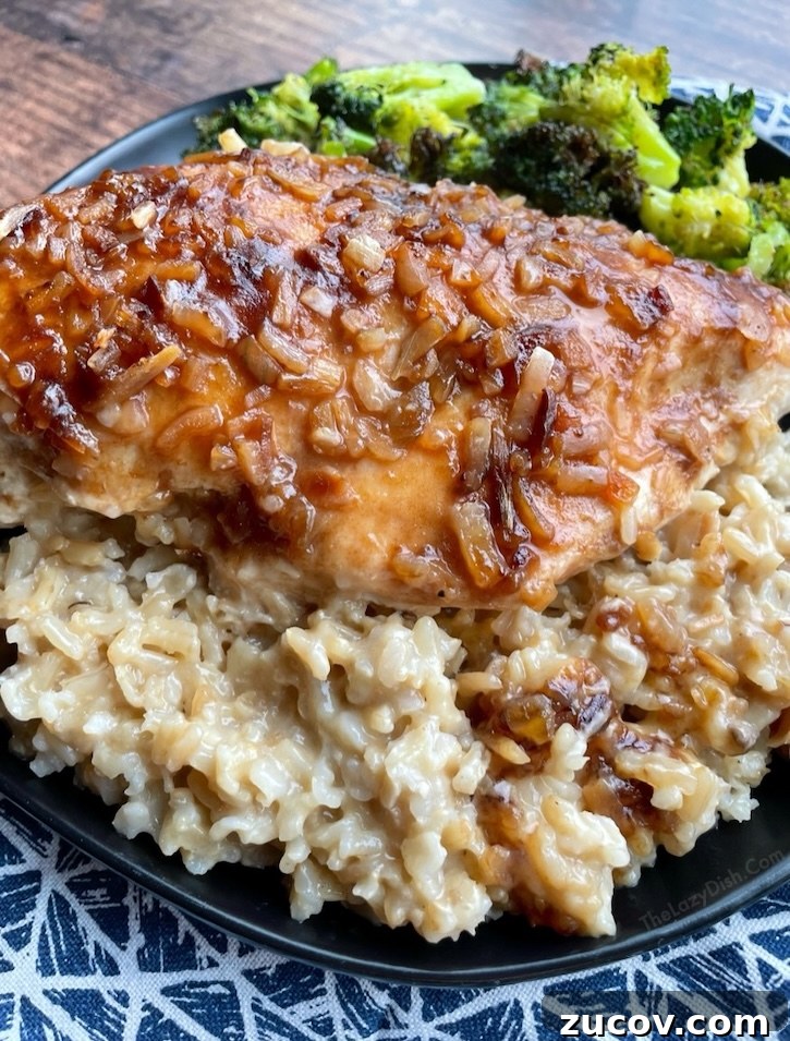 Creamy Chicken and Rice Casserole for a Relaxed Weeknight 3 No Peek Chicken Casserole is a classic dinner recipe that's easy to make for a large family with kids! Simply mix Instant rice with 2 can of cream soup, pour it in a baking dish, top with chicken and onion soup mix seasoning, bake, and you're done!