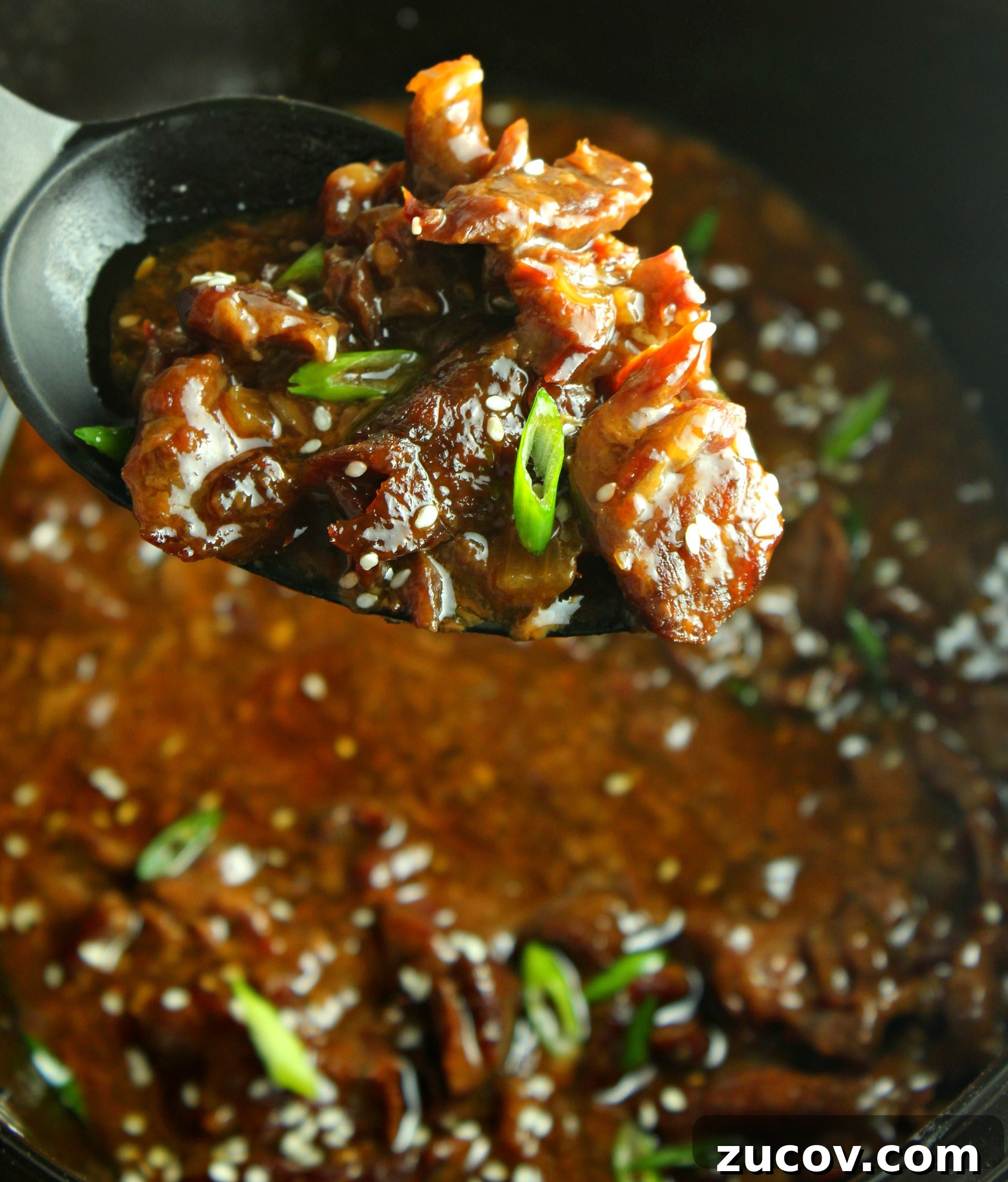 Korean-Style Slow Cooker Beef with Savory Sauce 10 Plated Korean beef