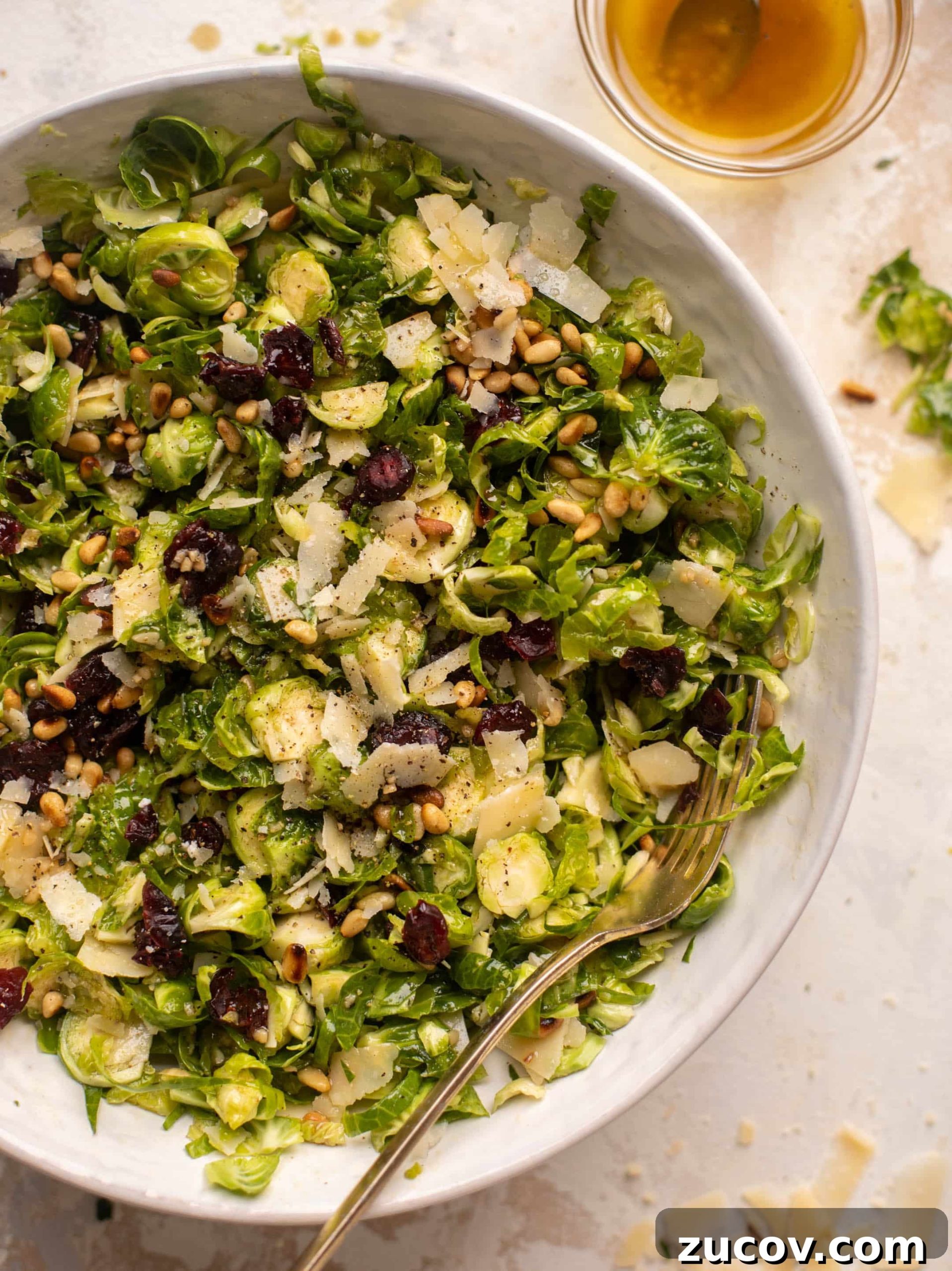 Spiced Maple Brussels Sprouts Salad with Toasted Pecans and Cranberries 11 spiced maple brussels sprouts salad
