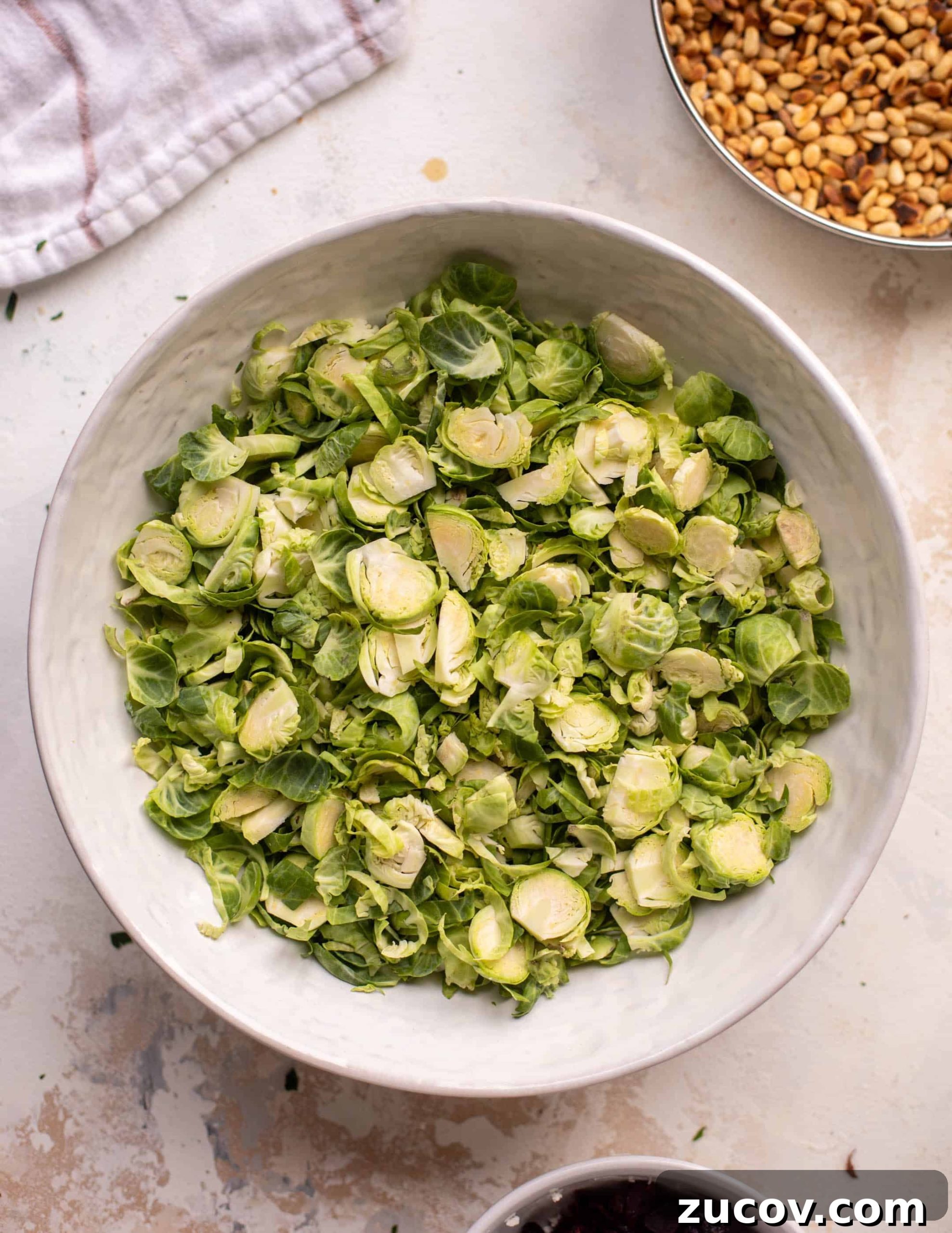 Spiced Maple Brussels Sprouts Salad with Toasted Pecans and Cranberries 3 brussels sprouts