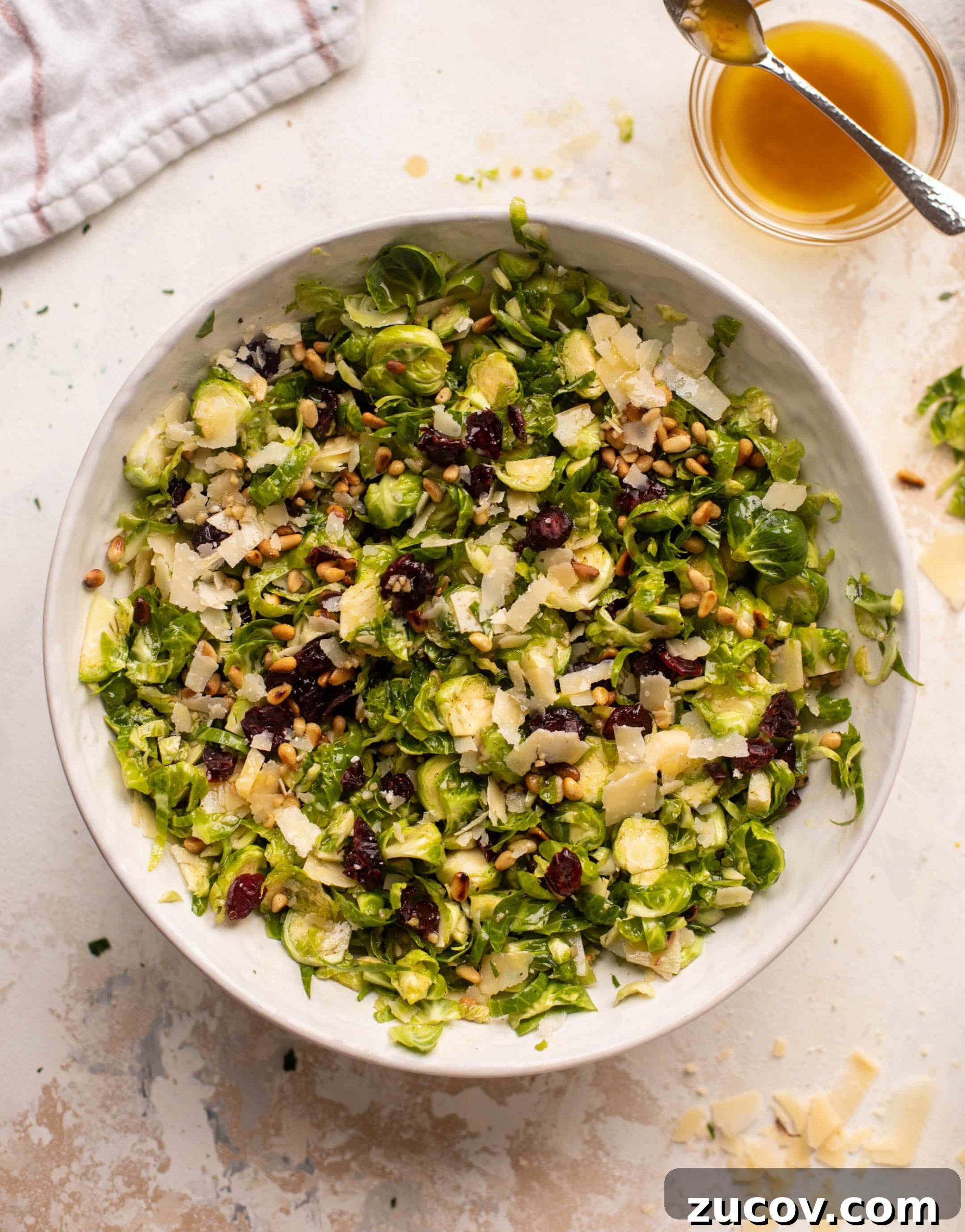 Spiced Maple Brussels Sprouts Salad with Toasted Pecans and Cranberries 7 spiced maple brussels sprouts salad