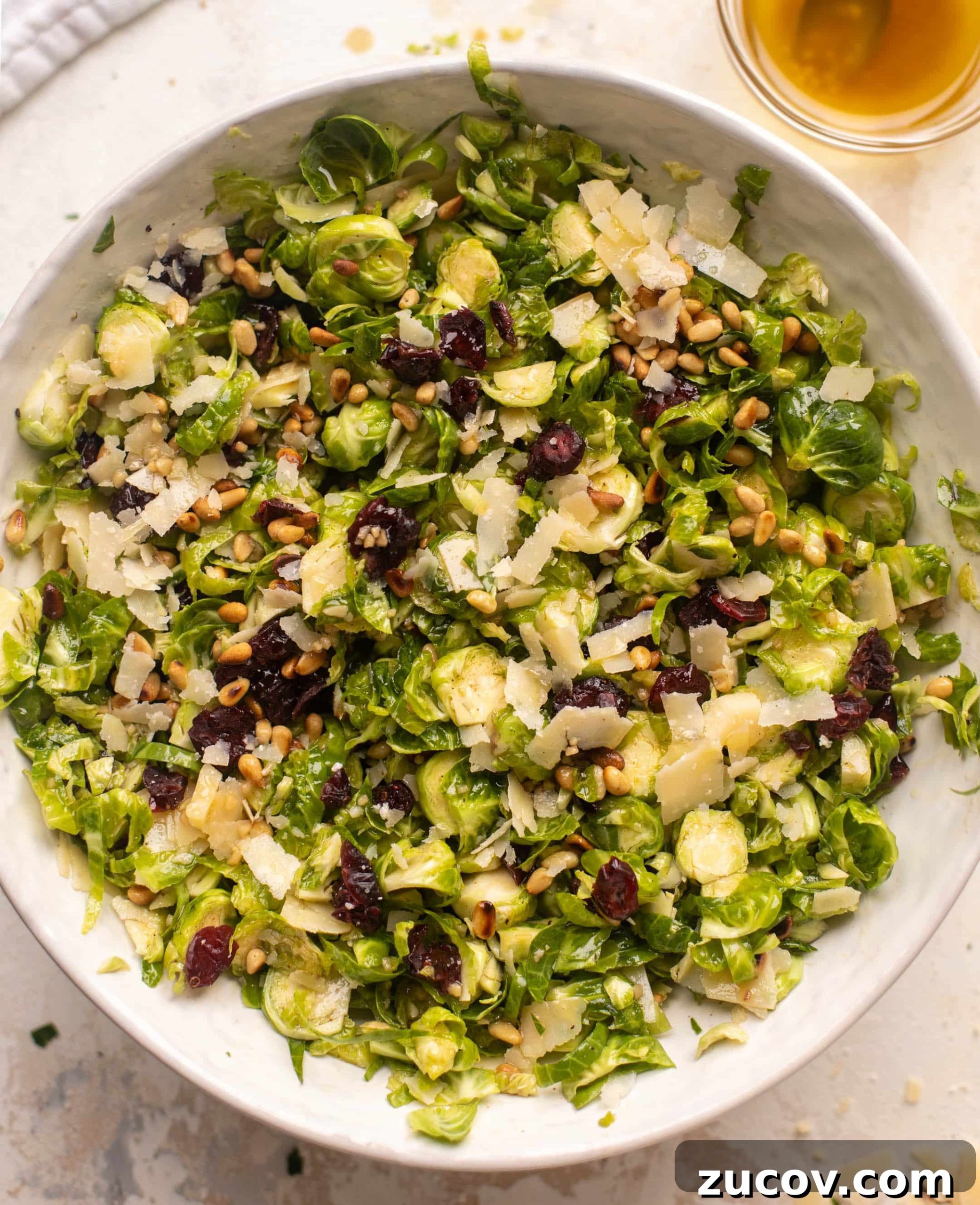 Spiced Maple Brussels Sprouts Salad with Toasted Pecans and Cranberries 8 spiced maple brussels sprouts salad