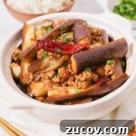 Sichuan-Style Eggplant in Garlic Sauce (Yuxiang Qiezi) 16 Eggplants in garlic sauce served in a claypot.