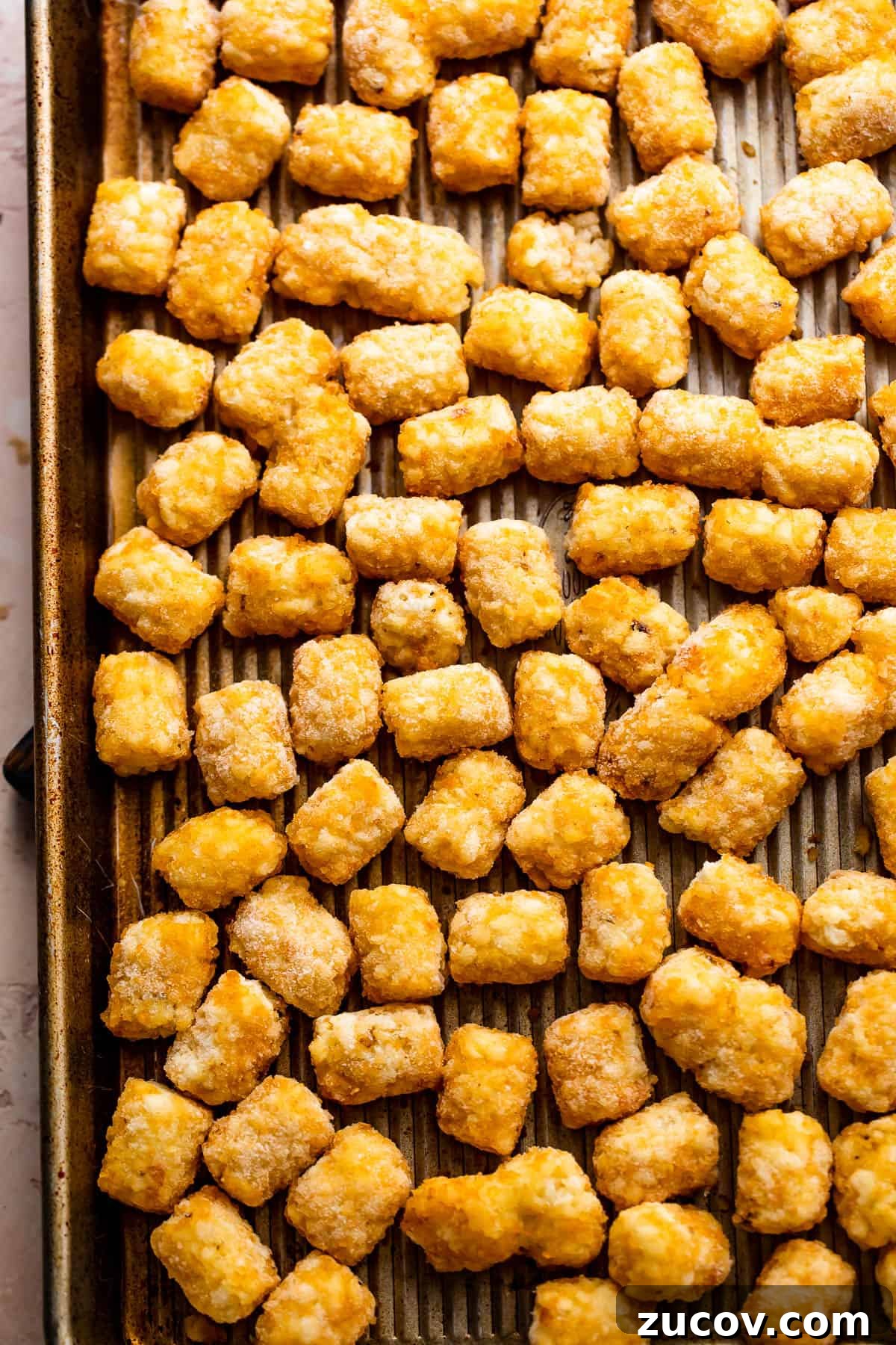tater tots on a sheet pan