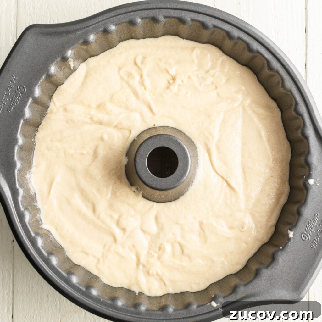 7-Up Pound Cake Recipe: Classic Southern Soul Food Treat 13 7-up pound cake batter in bundt pan