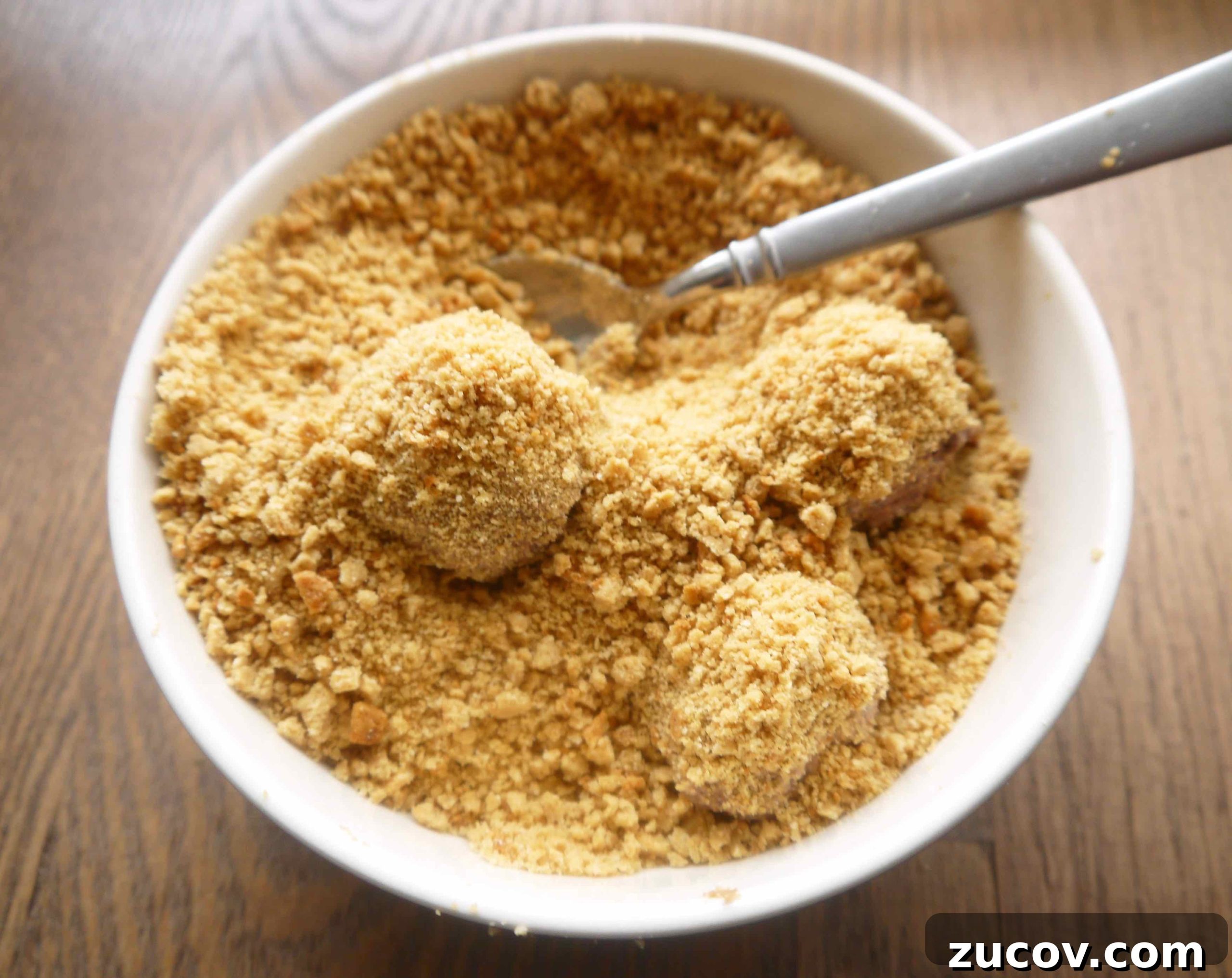 Paleo Chocolate Mousse Truffles Recipe for Decadent Snack 11 Paleo mousse rolled into a ball and put into cookie crumbs.