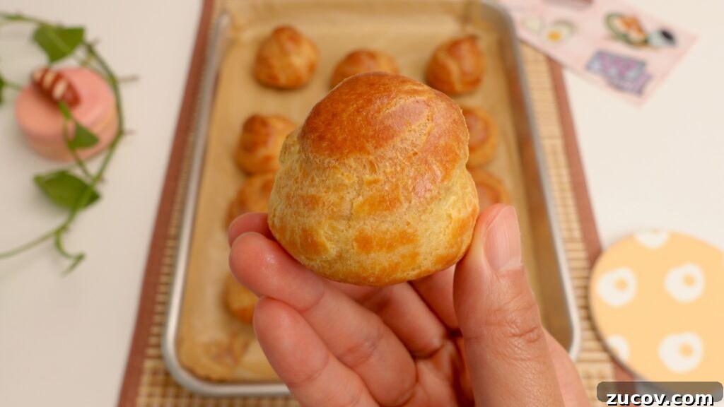 Ube Cream Puffs: Filipino Purple Yam Pastry Recipe 3 Close-up of choux pastry