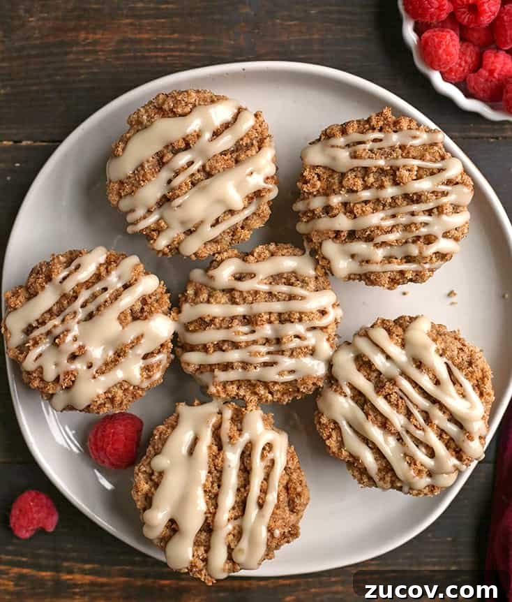 Paleo Coffee Cake Muffins Recipe — Gluten-Free Morning Treat 6 paleo coffee cake muffins on a plate
