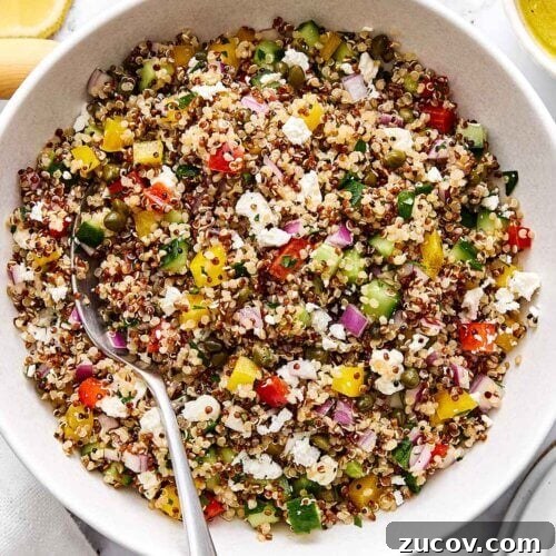 Mediterranean quinoa salad recipe.