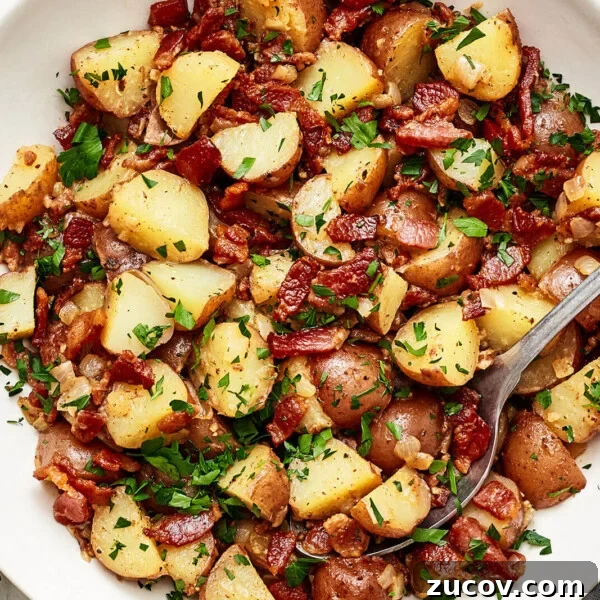 German potato salad in a white bowl