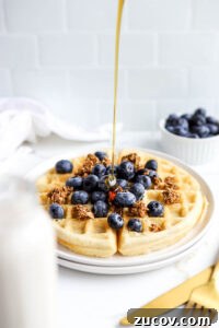 high protein waffles with maple syrup