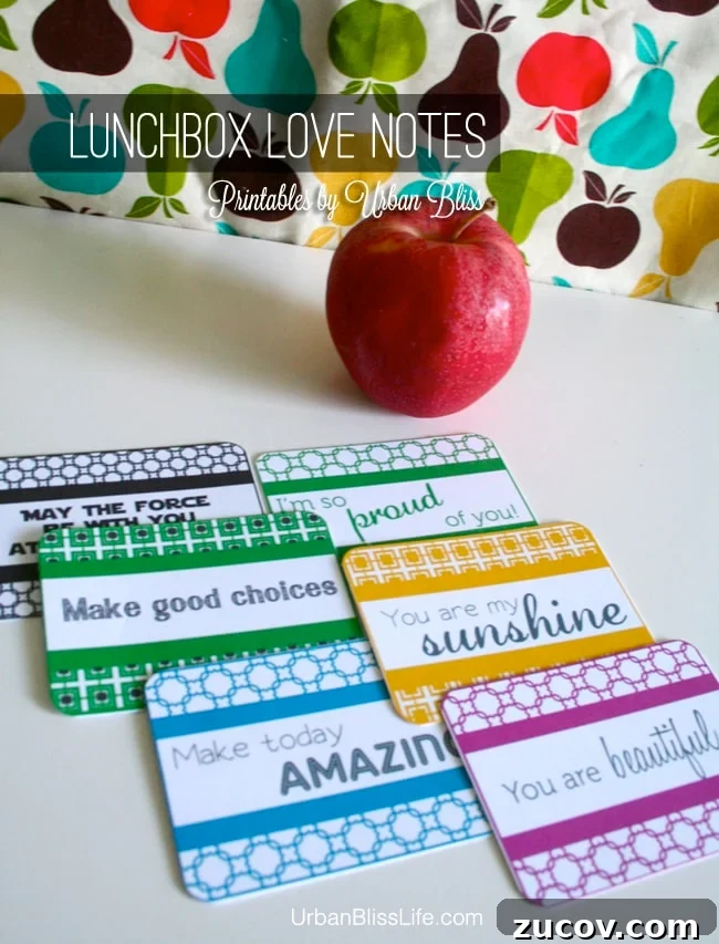 Printable Lunchbox Love Notes — Free Downloadable Pack 2 Lunchbox Love Notes Printable by Urban Bliss