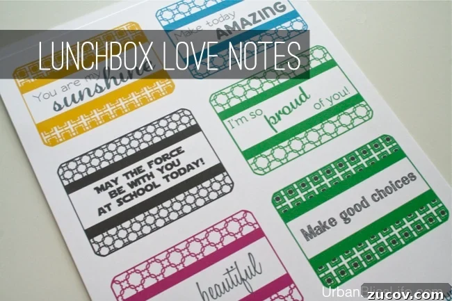 Printable Lunchbox Love Notes — Free Downloadable Pack 3 Lunchbox Love Notes Printables by Urban Bliss
